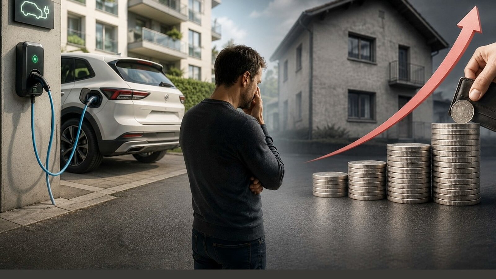 Laden zu Hause: Der Bundesrat will den Zugang zu Ladeinfrastruktur in Mehrfamilienhäusern erleichtern. Noch ist die Regelung aber nicht beschlossen. Bild: KI generiert