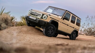 Elektrische Mercedes G-Klasse von vorne