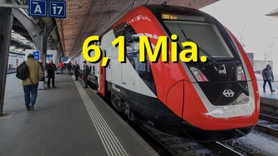 Im dritten Quartal 2025 kam es zu einem Höchsstand beim Schienenpersonenverkehr seit 2014. 6,08 Milliarden Personenkilometern wurden zurückgelegt. Bild: SBB