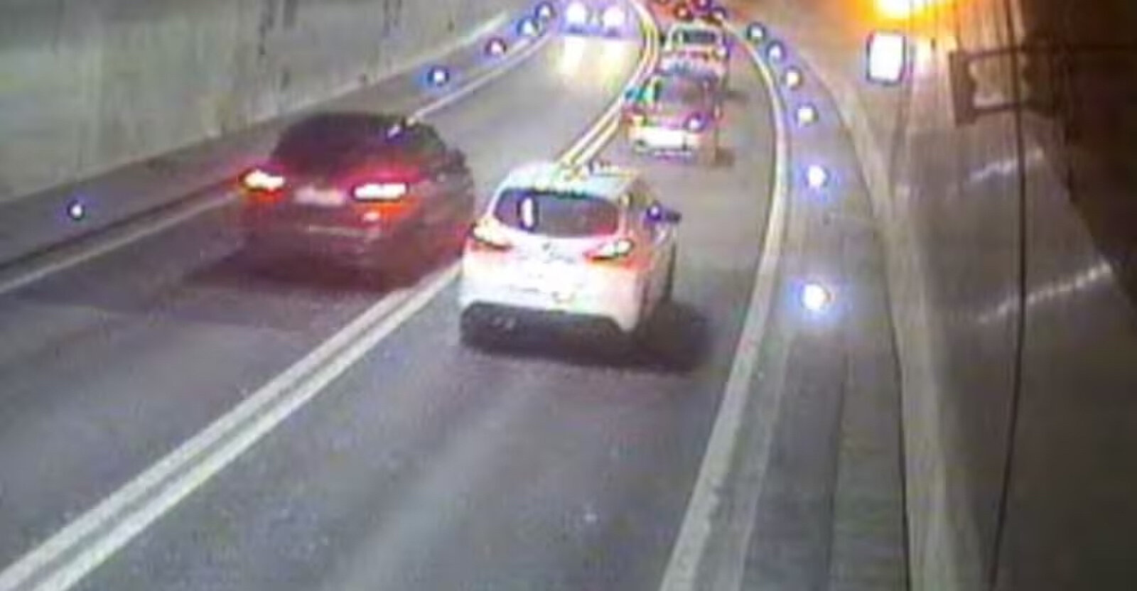 Aufnahmen der Tunnelkamera im Neuenburger Tunnel La Vue-des-Alpes.