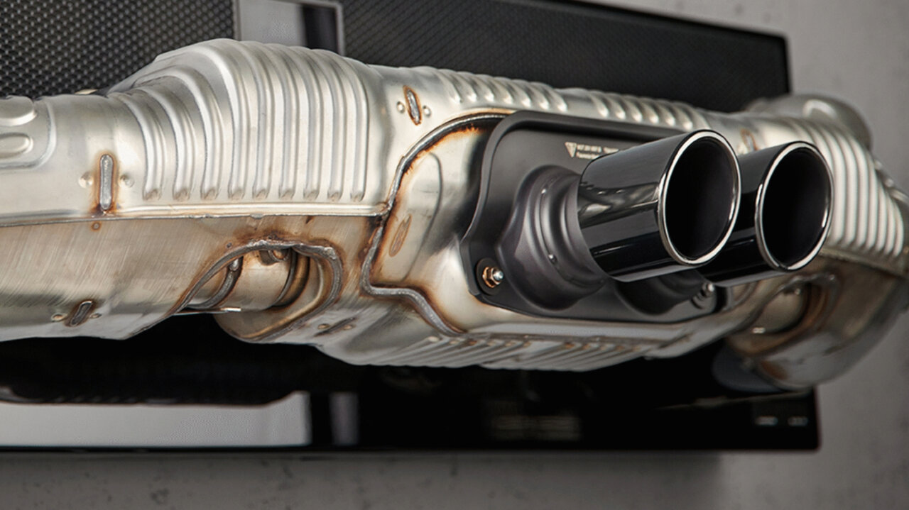 Die Original-Auspuff-Anlage als Soundsystem. Bild: Porsche 911 Soundbar Pro Ltd.