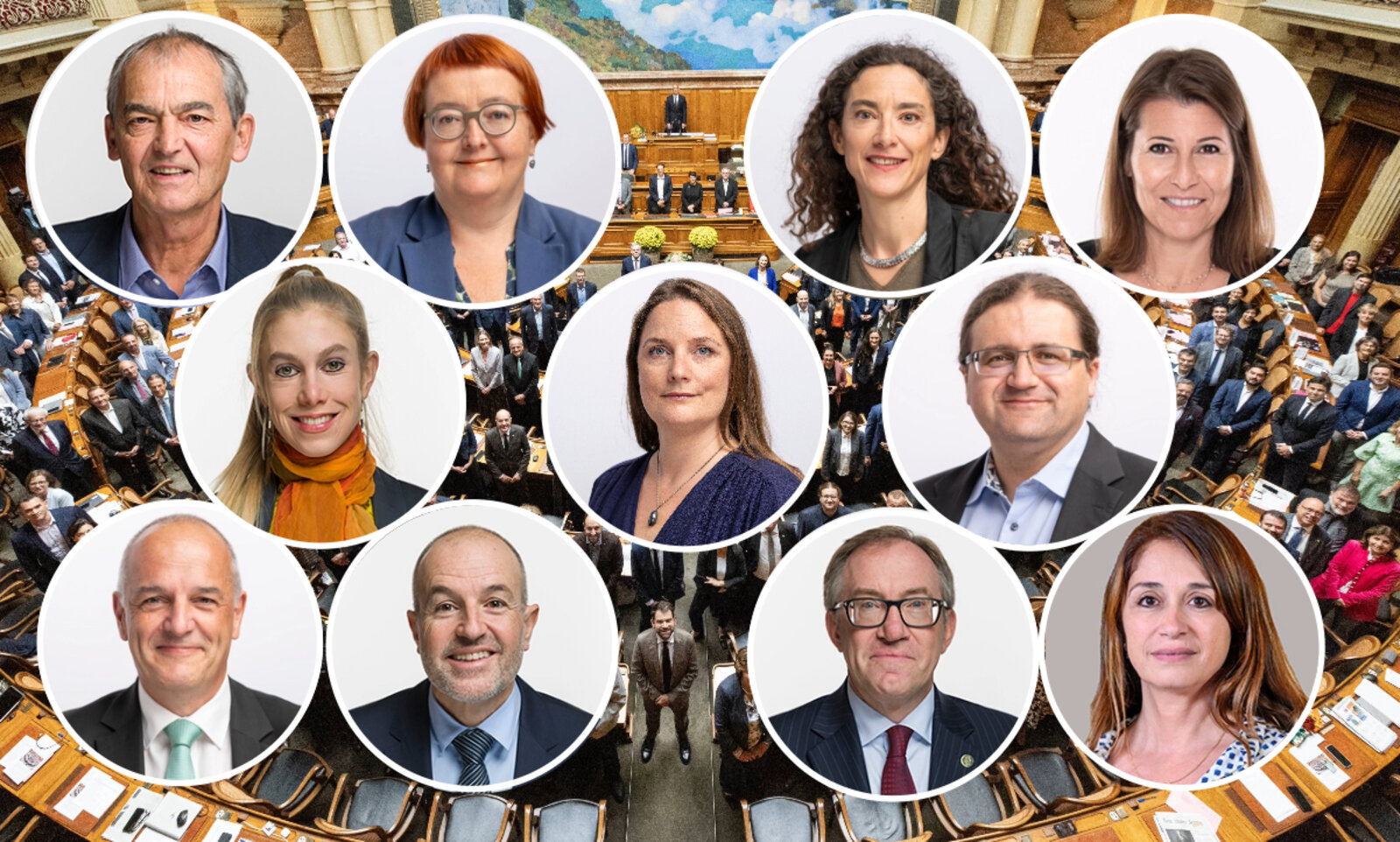 Die abgewählten Parlamentarierinnen und Parlamentarier der Grünen und Grünliberalen. Grafik: STREETLIFE, Parlament