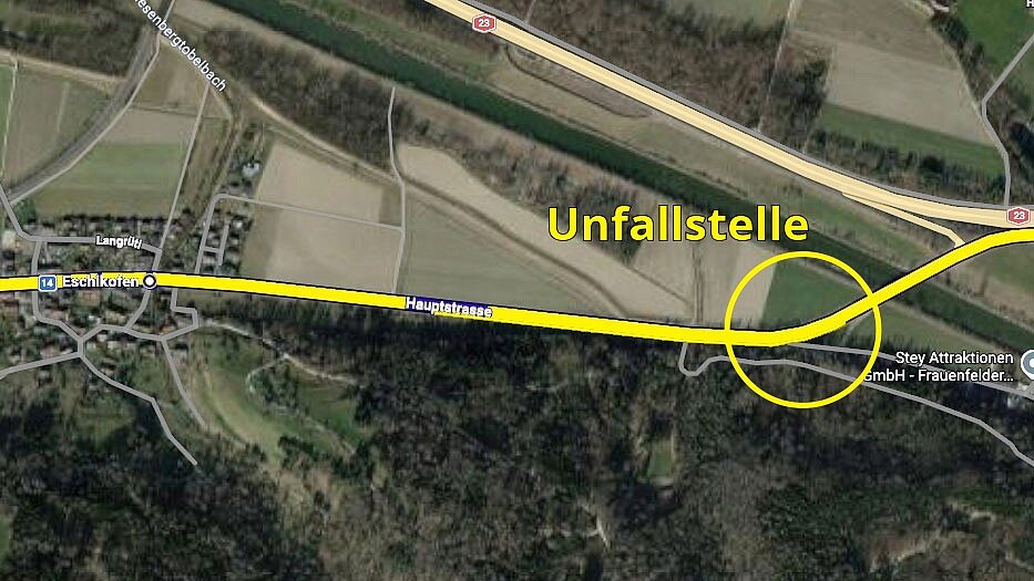 Unfallstelle des Porsche