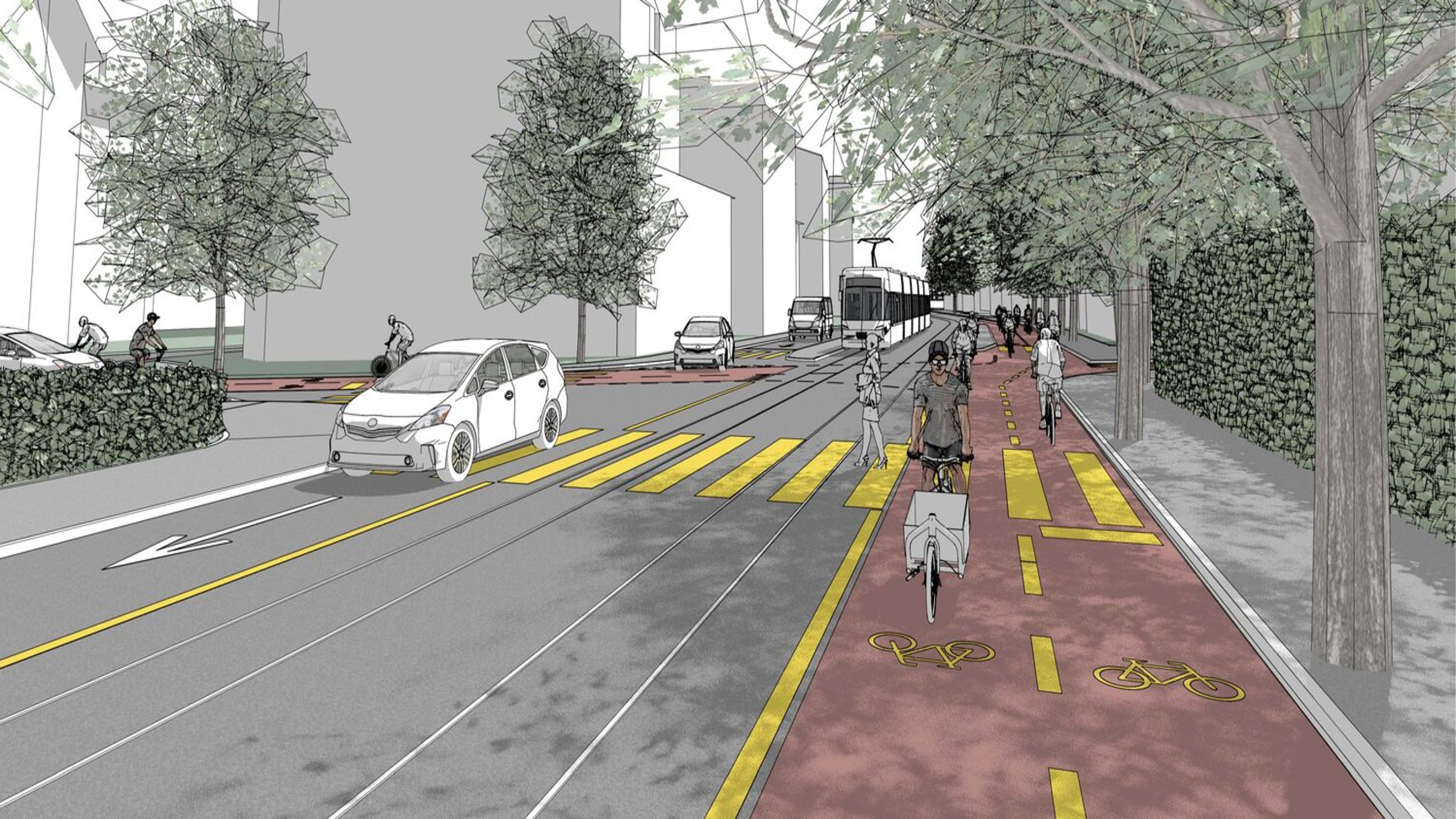 Visualisierung der Winterthurerstrasse.