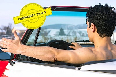 Sommerhitze im Auto: Darf man auch ganz ohne Kleidung am Steuer sitzen? Bild: Adobe Stocks