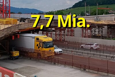 Der Ausbau und der Unterhalt der Strassen in der Schweiz ist teuer. 7,7 Milliarden Franken kostete es 2023. Bild: ASTRA