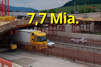Der Ausbau und der Unterhalt der Strassen in der Schweiz ist teuer. 7,7 Milliarden Franken kostete es 2023. Bild: ASTRA