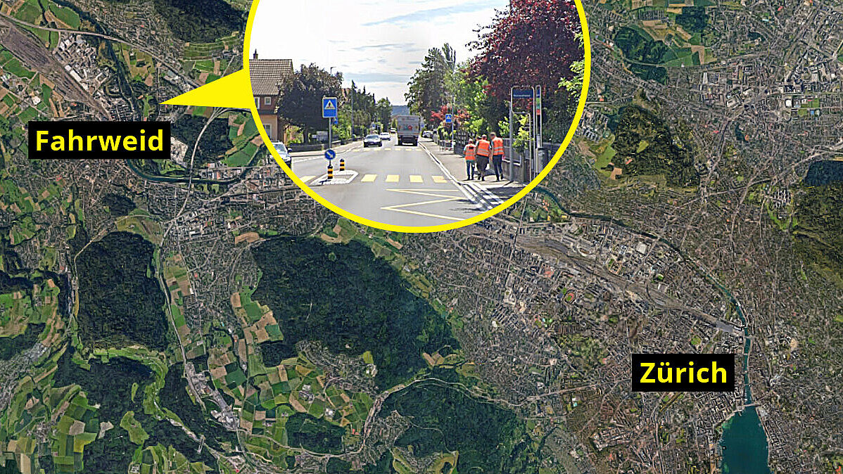 Auf dieser Strasse durch Fahrweid ZH raste Mirco S. in seinem VW Golf. Grafik: STREETLIFE, Google Maps