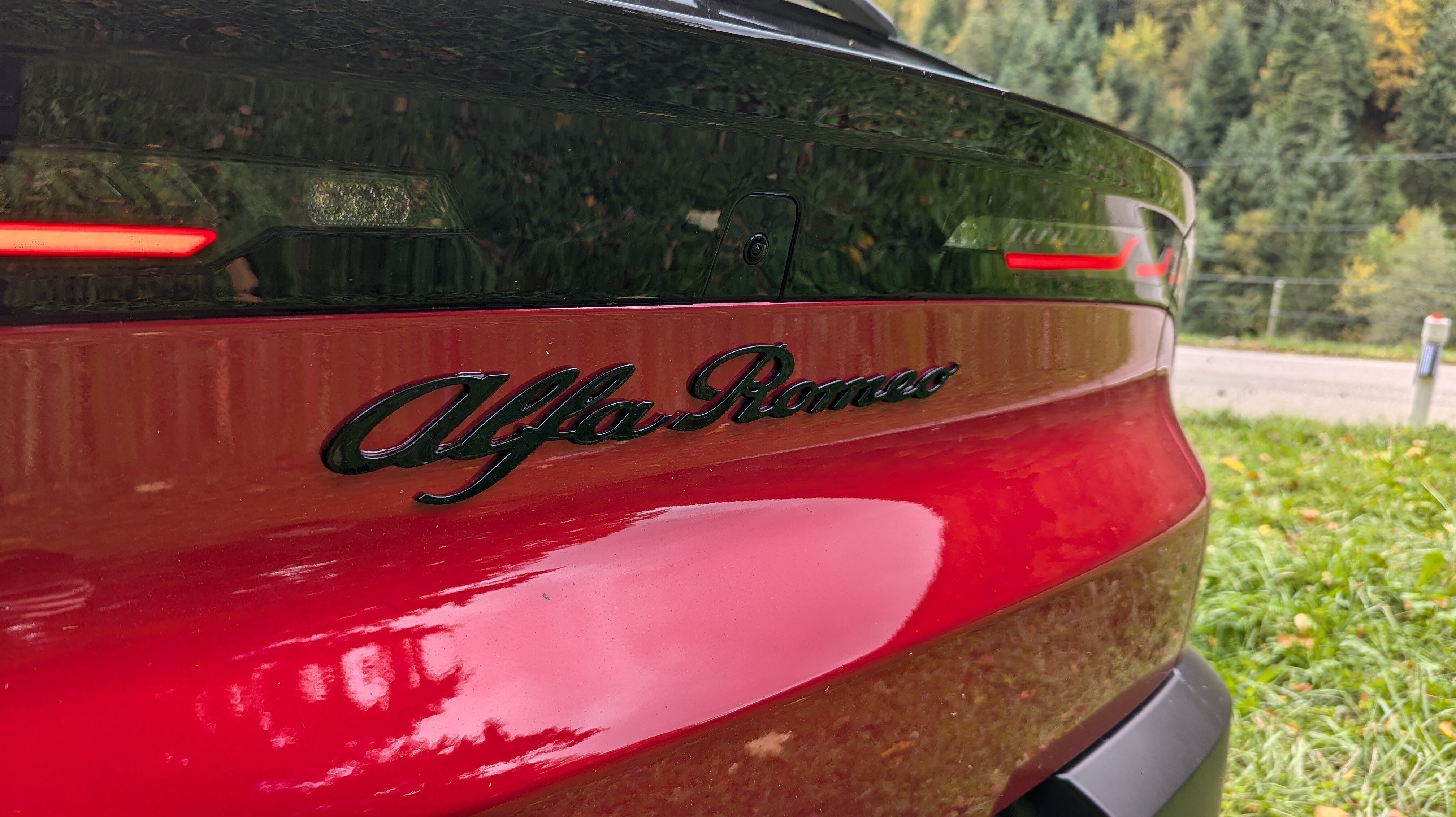 Alfa-Schriftzug am Heck des Junior