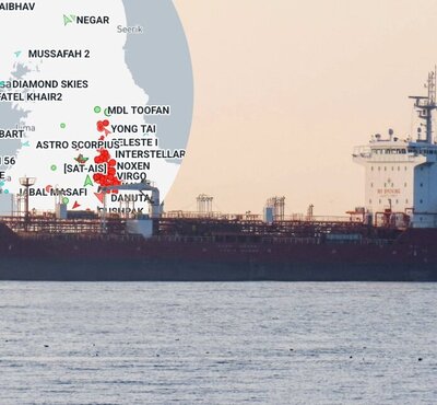 Das Echtzeit-Tracking der Schifffahrt in der Strasse von Hormus zeigt: Das Nadelöhr wird derzeit kaum befahren. Bild: Marine Vessel Traffic, Freepik