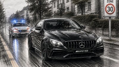 Die Kantonspolizei Zürich nahm gegen 16 Uhr zuerst die Verfolgung auf, brach die Fahrt aber wegen zu grosser Gefährdung wieder ab. Bild: mit KI erstellt