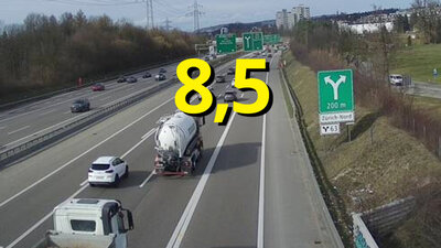 Strassenverkehrsteilnehmende zahlten 2022 Abgaben und Steuern in der Höhe von 8,5 Milliarden Franken. Bild: astramobcam.ch