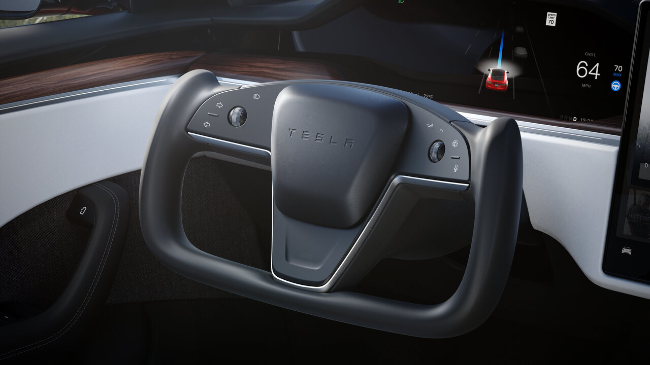 Yoke-Lenkrad im Tesla Model S