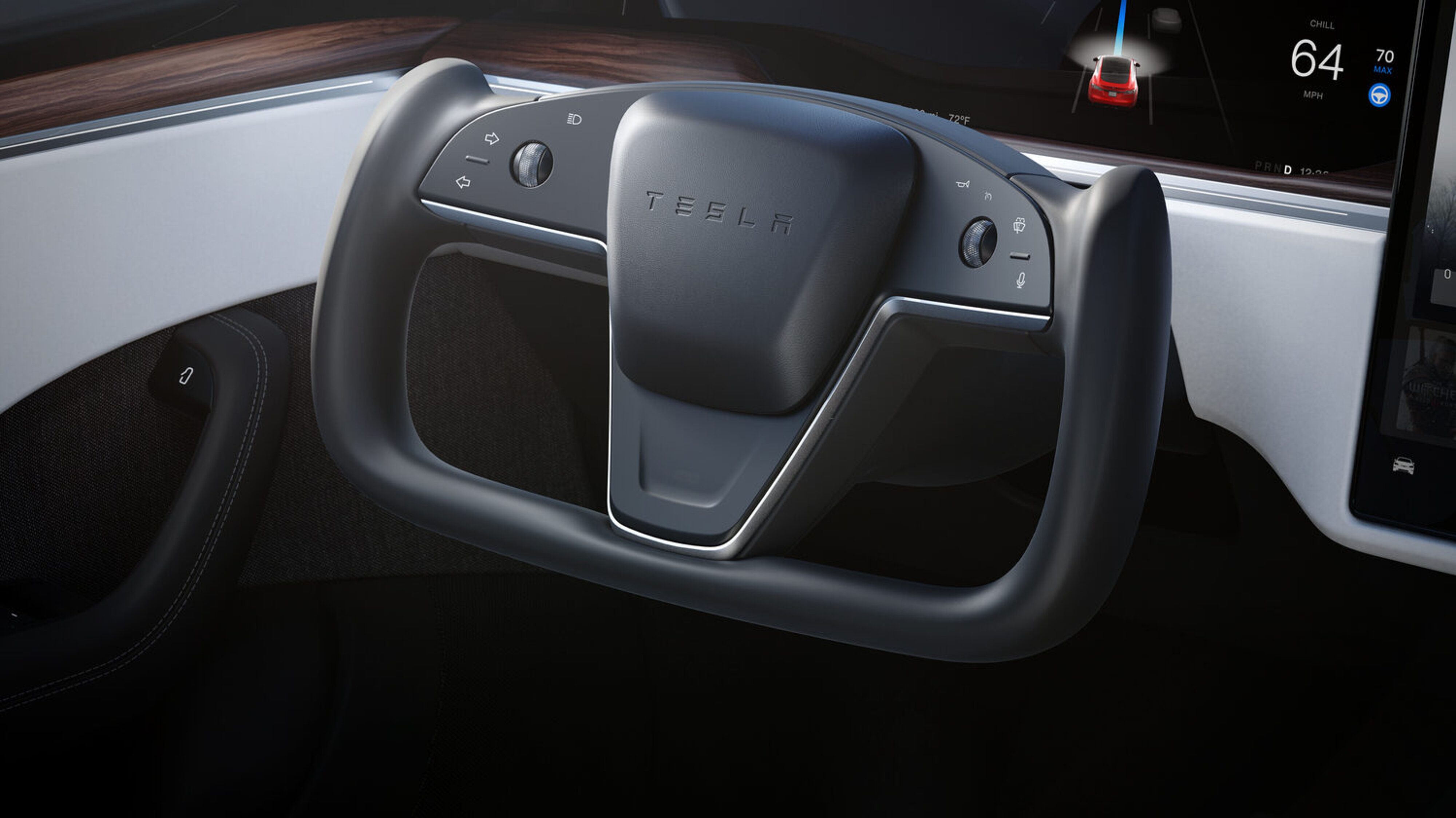 Yoke-Lenkrad im Tesla Model S