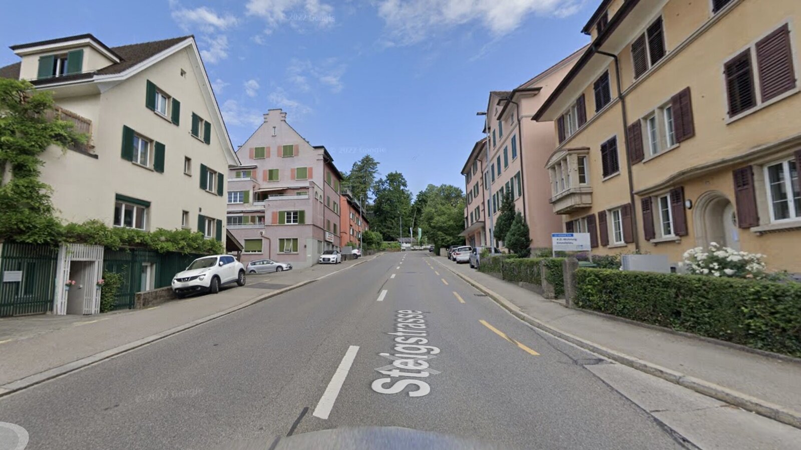 Auch auf der wichtigen Steigstrasse soll nach dem Willen des autokritischen, linksgrünen Stadtrates nur noch Tempo 30 gefahren werden. Bild Google Maps