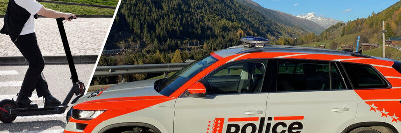 Der Test auf der Messrolle zeigte: Das E-Trottinett erreichte eine Spitzengeschwindigkeit von 126 Stundenkilometern. Bild: Kantonspolizei Wallis / Freepik