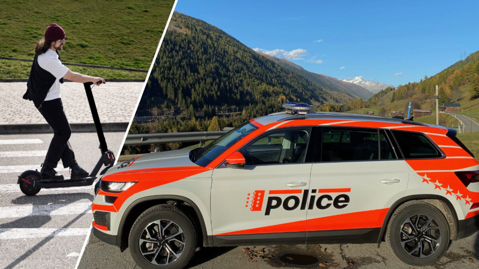 Der Test auf der Messrolle zeigte: Das E-Trottinett erreichte eine Spitzengeschwindigkeit von 126 Stundenkilometern. Bild: Kantonspolizei Wallis / Freepik
