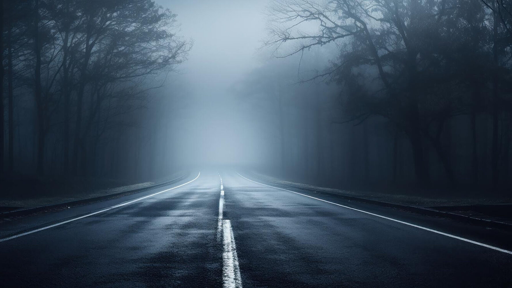 Strasse bei Nebel