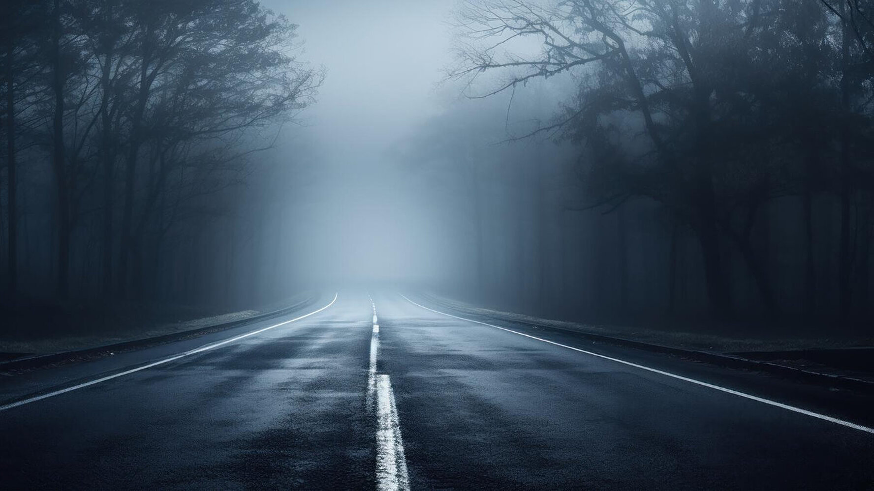 Neblige Strasse