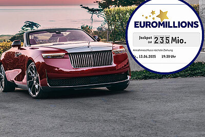 Mit dem Euromillionsgewinn liegen Luxuxautos absolut drin. Bild: Rolls-Royce, Swisslos