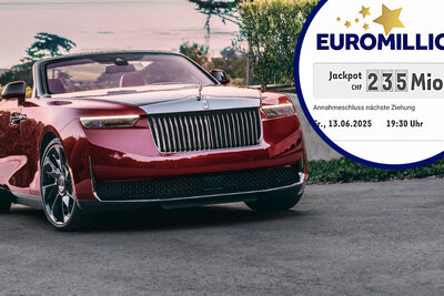 Mit dem Euromillionsgewinn liegen Luxuxautos absolut drin. Bild: Rolls-Royce, Swisslos