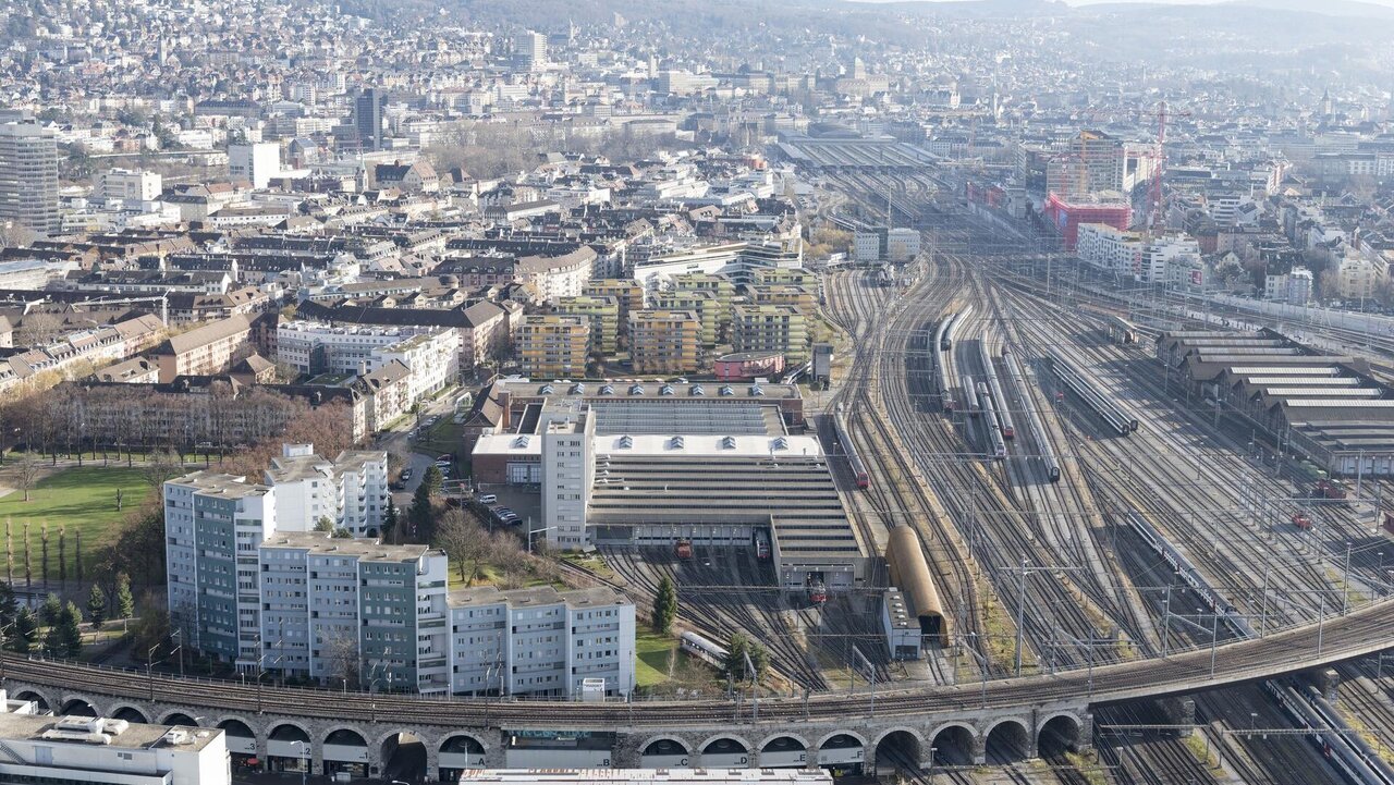 Bahnhof Zürich aus der Luft