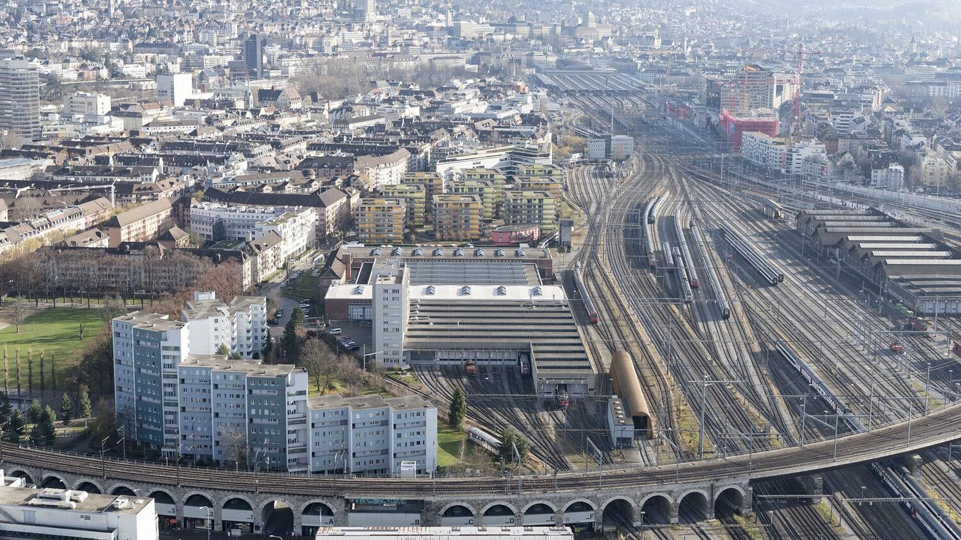 Bahnhof Zürich aus der Luft