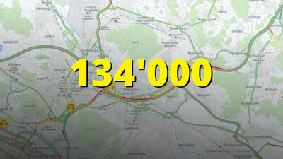 134'000 Anzahl Fahrzeuge A1 Wallisellen - Zahl der Woche