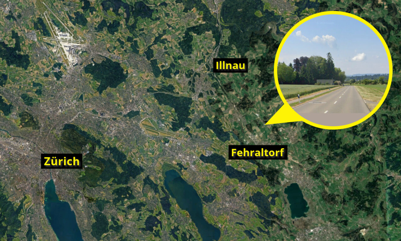 Auf dieser Strecke fuhr der Beschuldigte fast 200 Stundenkilometer. Bild: Google Maps