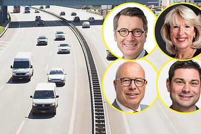 Autobahn mit vier Personen
