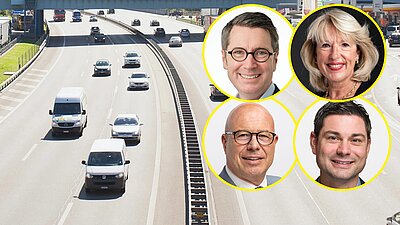 Autobahn mit vier Personen