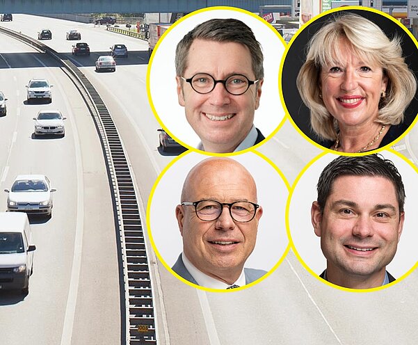 Autobahn mit vier Personen