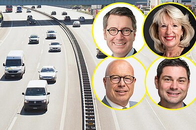 Autobahn mit vier Personen