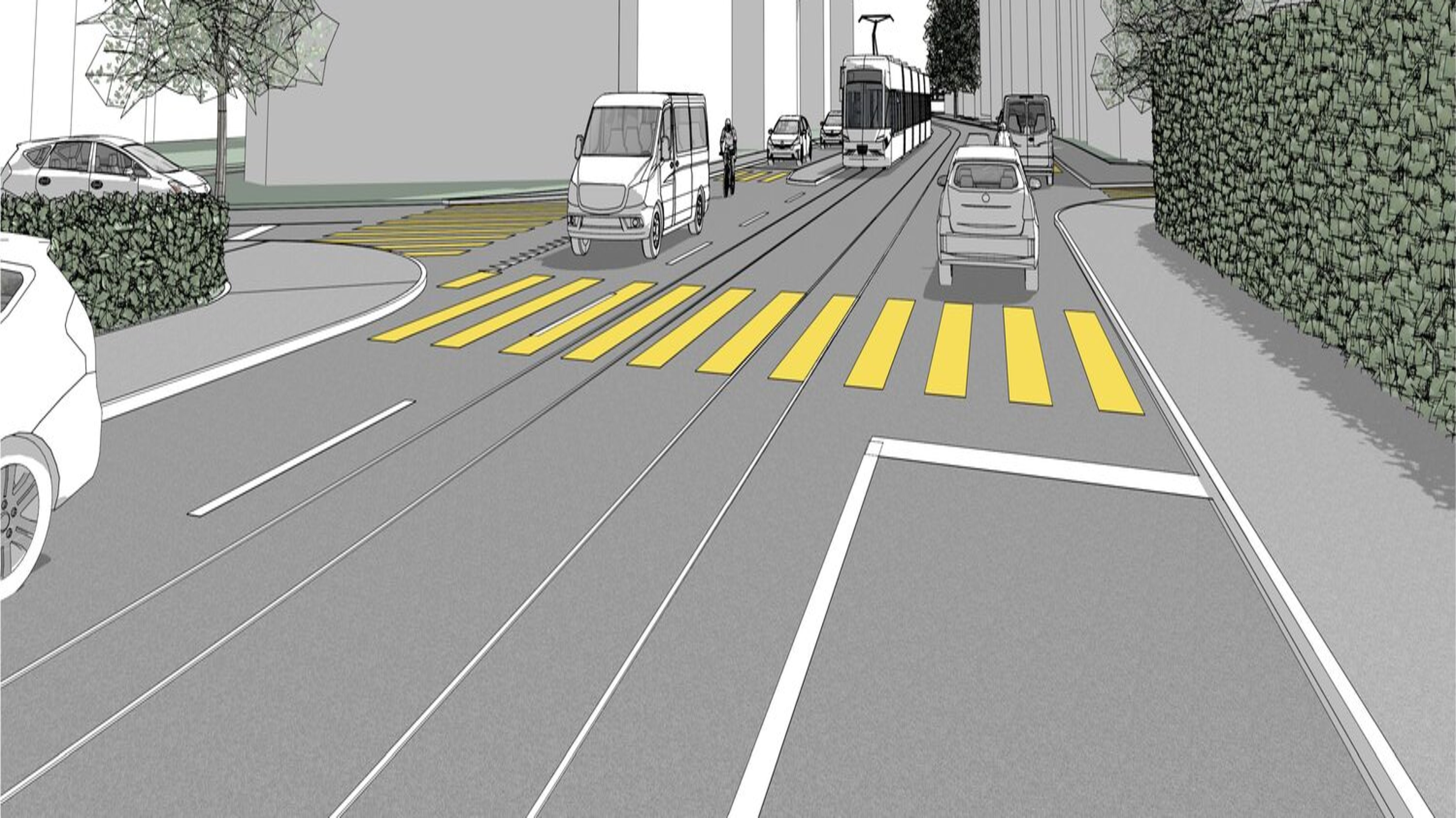 Aktuelle Visualisierung der Winterthurerstrasse.