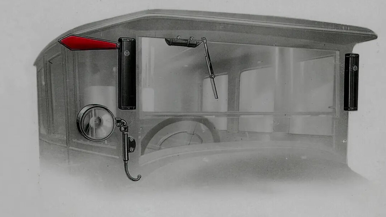 Zeichnung eines Autos mit Winker