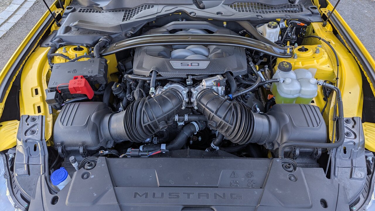 V8-Motor des Ford Mustang