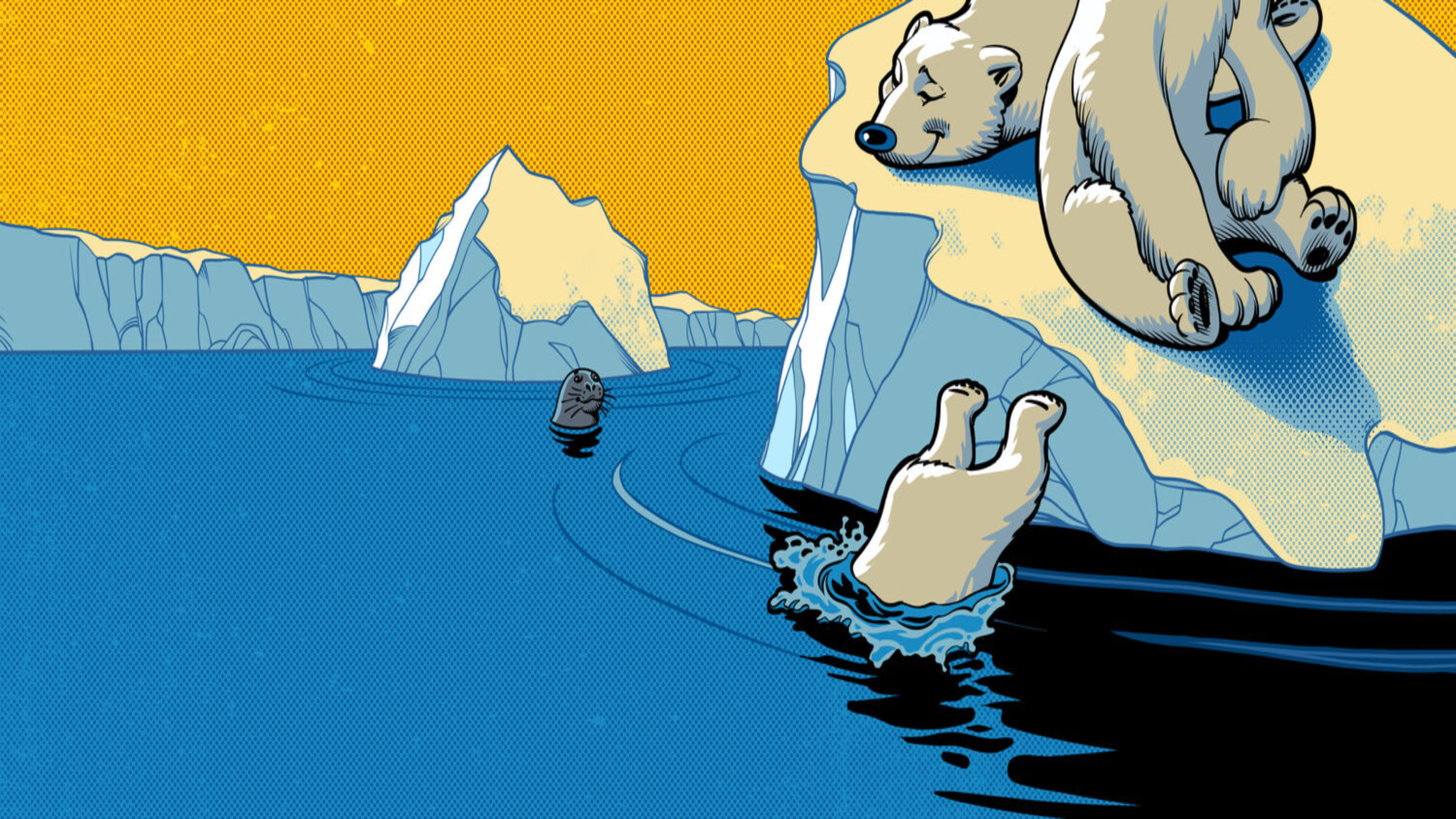 Illustrationen von Eisbären auf Eis