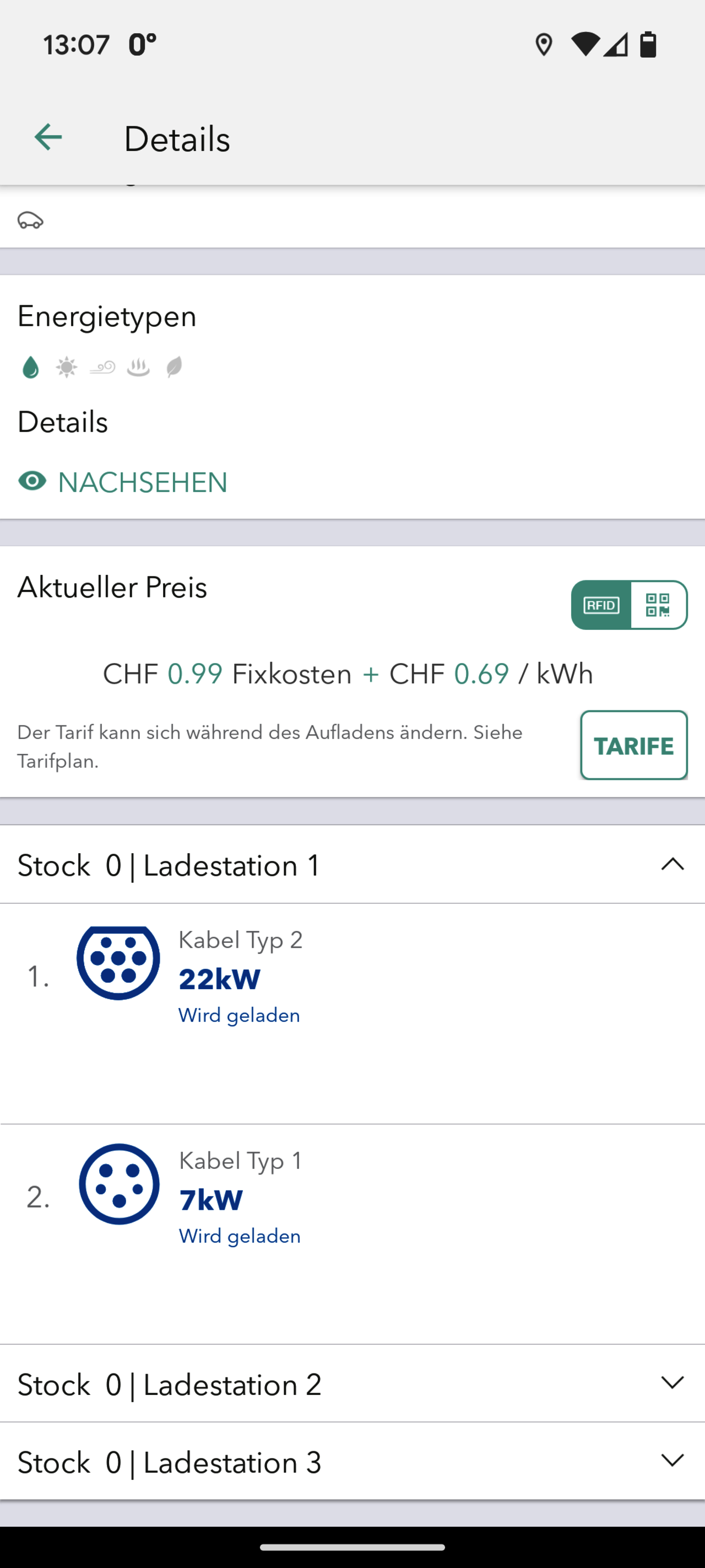 Screenshot EV Pass App