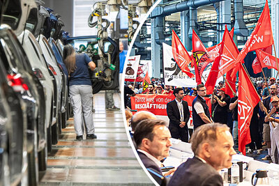 Der VW-Vorstand verkündete heute am Hauptsitz in Wolfsburg den harten Sparkurs. Es kam zu Protesten der Mitarbeitenden. Grafik: STREETLIFE, VW