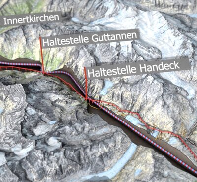 Das abgelegene Berner Haslital soll mit dem Oberwallis verbunden werden. Bild: Screenshot www.grimseltunnel.ch