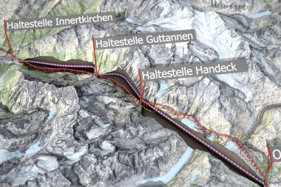 Das abgelegene Berner Haslital soll mit dem Oberwallis verbunden werden. Bild: Screenshot www.grimseltunnel.ch
