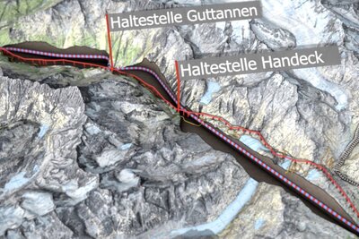Das abgelegene Berner Haslital soll mit dem Oberwallis verbunden werden. Bild: Screenshot www.grimseltunnel.ch