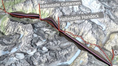Das abgelegene Berner Haslital soll mit dem Oberwallis verbunden werden. Bild: Screenshot www.grimseltunnel.ch