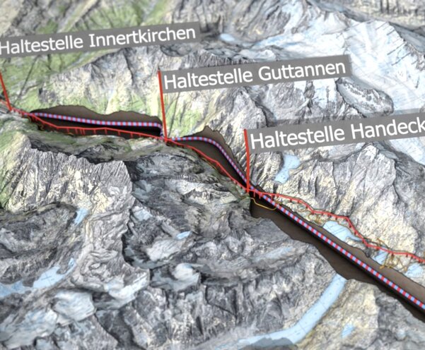 Das abgelegene Berner Haslital soll mit dem Oberwallis verbunden werden. Bild: Screenshot www.grimseltunnel.ch