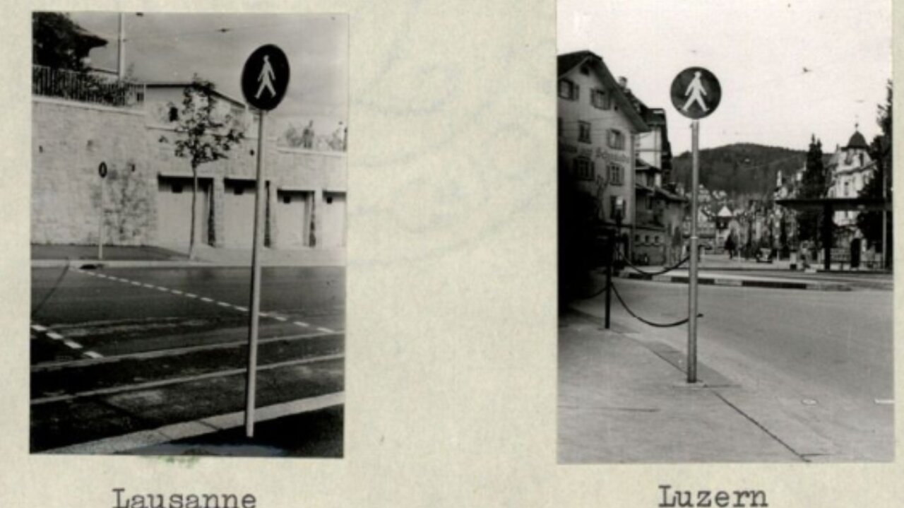 alte Fussgängerstreifen Tafel Schweiz