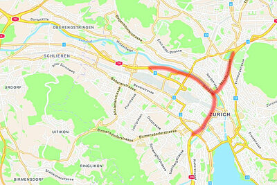 Karte von Zürich