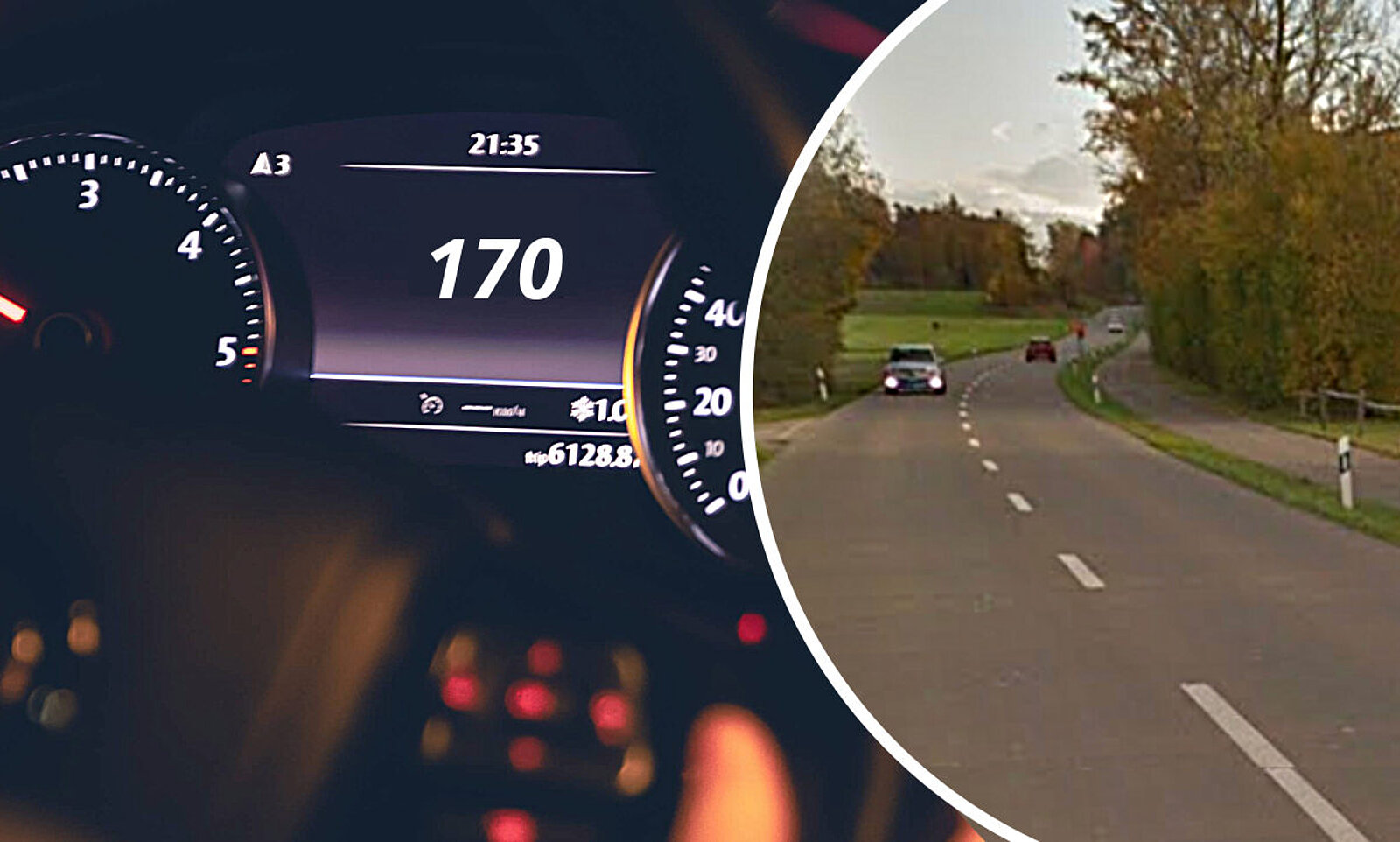 Auf der Überlandstrasse rund um den Greifensee im Kanton Zürich war der 21-Jährige mit 170 Stundenkilometern unterwegs. Bild: freepik, Google Maps.