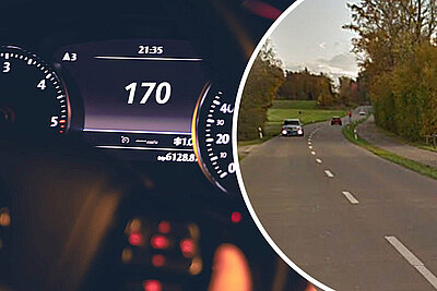 Auf der Überlandstrasse rund um den Greifensee im Kanton Zürich war der 21-Jährige mit 170 Stundenkilometern unterwegs. Bild: freepik, Google Maps. 