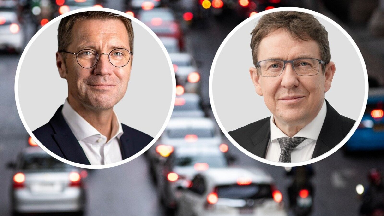 Bundesrat Albert Rösti (r.) und Peter Grünenfelder sind sich bei der Besteuerung von E-Autos nicht einig. Bild: auto-schweiz, Bundeskanzlei, freepik