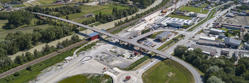 Baustelle des Autobahnanschluss Raren an der A9 im Kanton Wallis